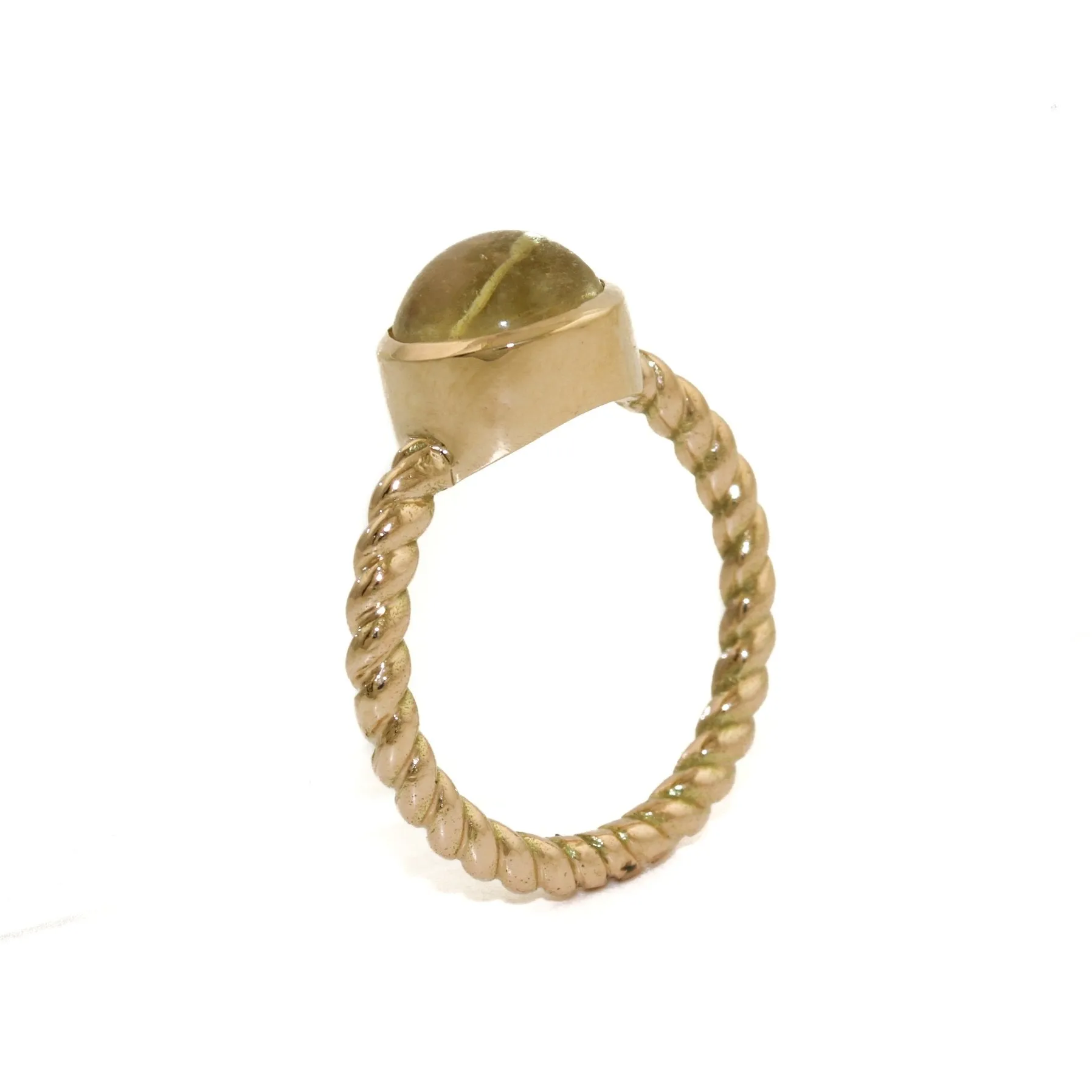 Rutilated Quartz Twisted Rope Ring