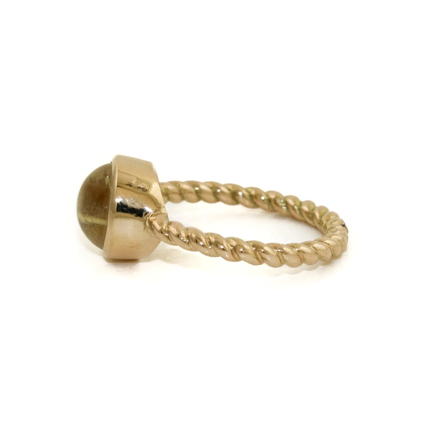 Rutilated Quartz Twisted Rope Ring