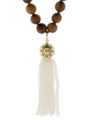 Sandalwood and Moonstone Bead Necklace