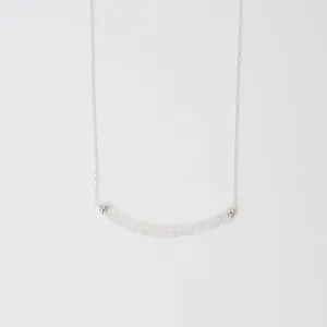 Silver Chain with Moonstone Gemstone Arc Necklace