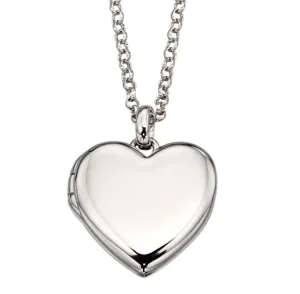 Silver Plain Heart Locket Necklace