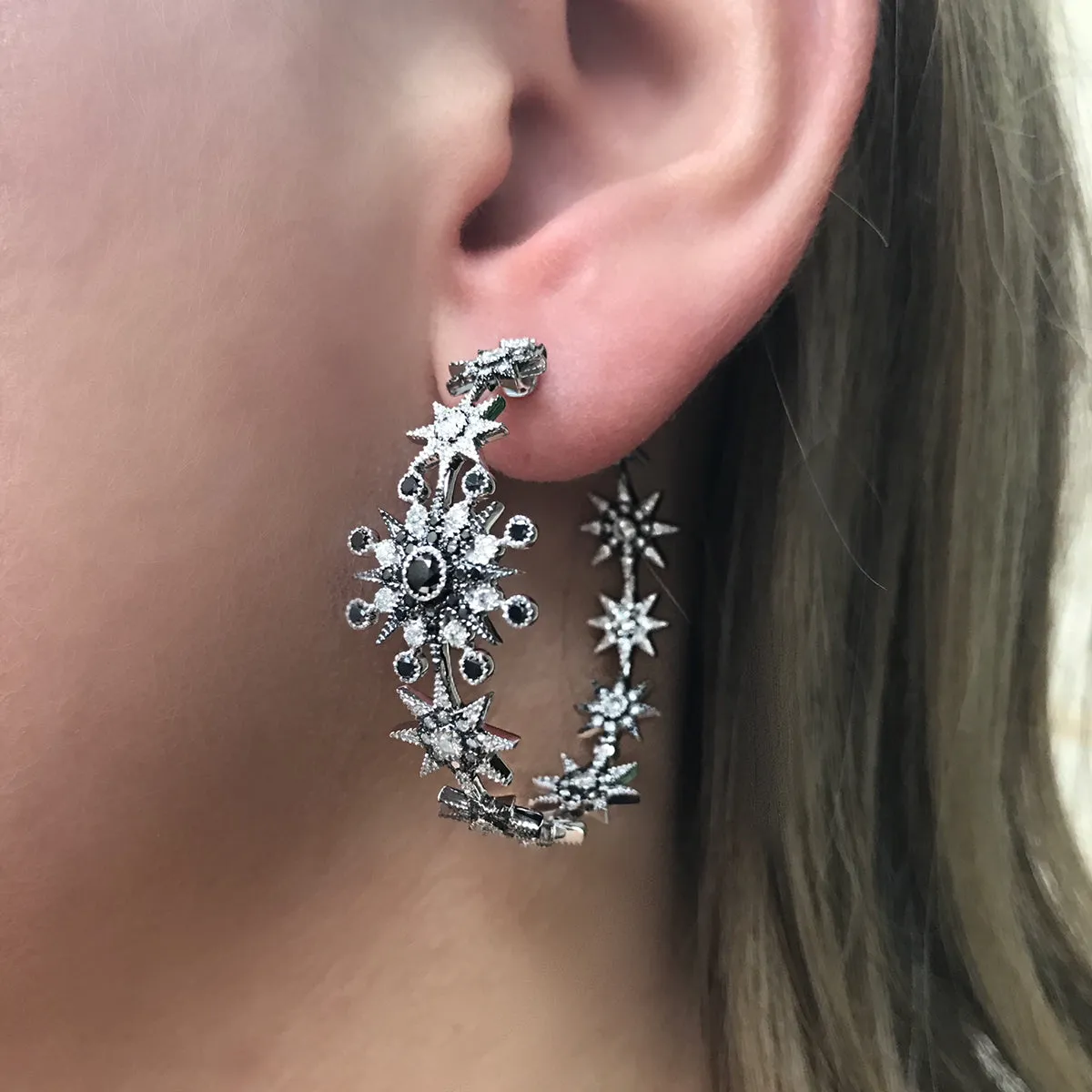 Star Hoop Earrings
