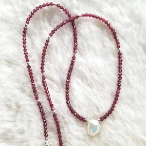 Stardust Necklace- Garnet