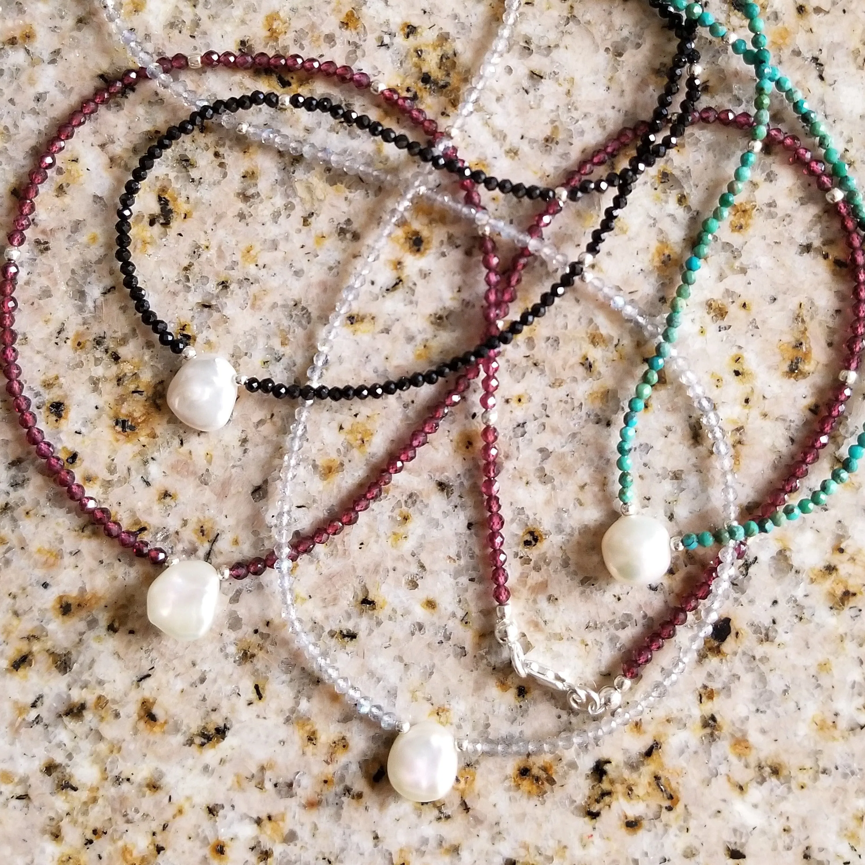 Stardust Necklace- Garnet