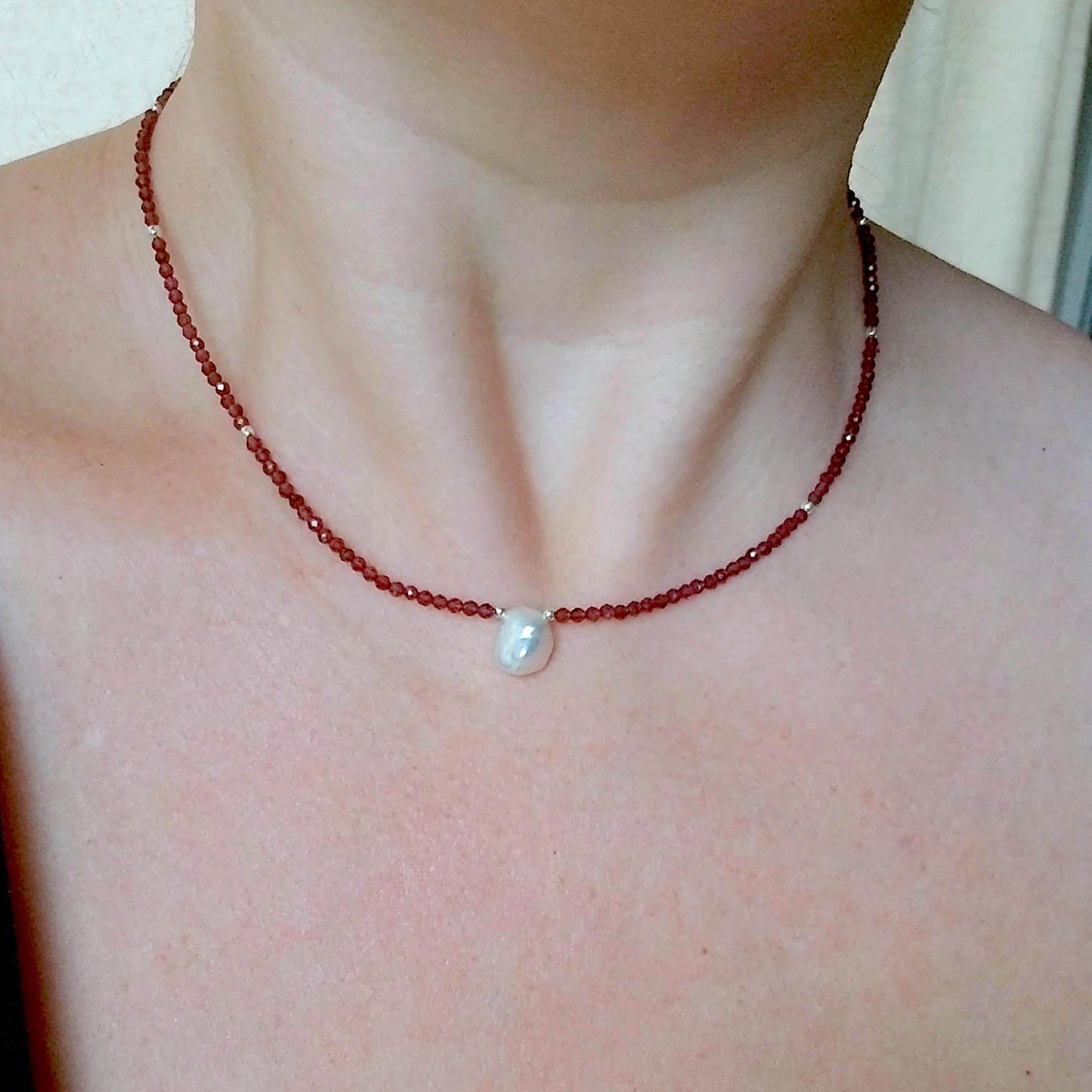 Stardust Necklace- Garnet