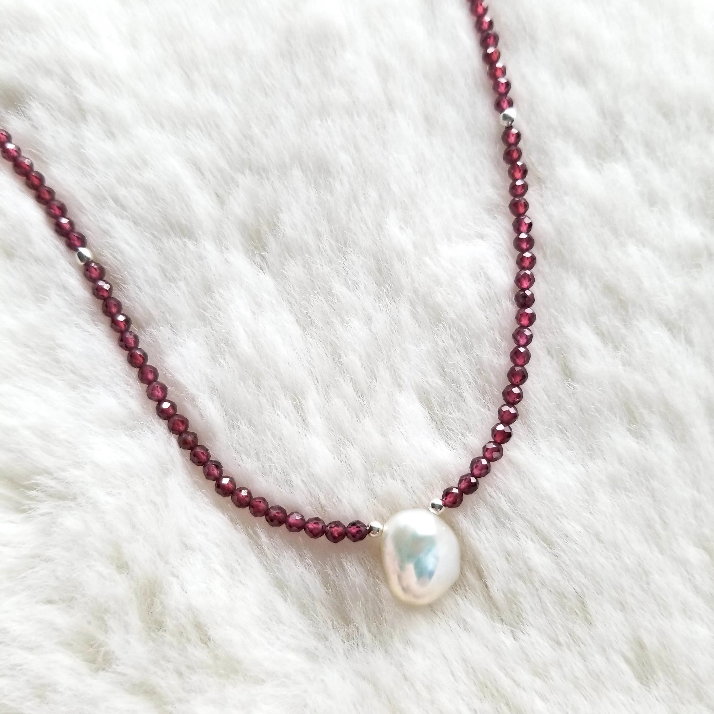 Stardust Necklace- Garnet