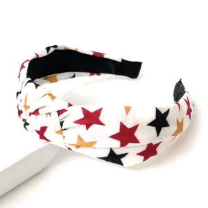 Stars White Knotted Headband