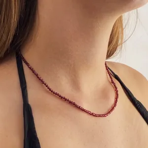Sterling Silver Red Garnet Necklace