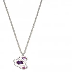 Sterling Silver Semi Precious Amethyst Pendant P4845M