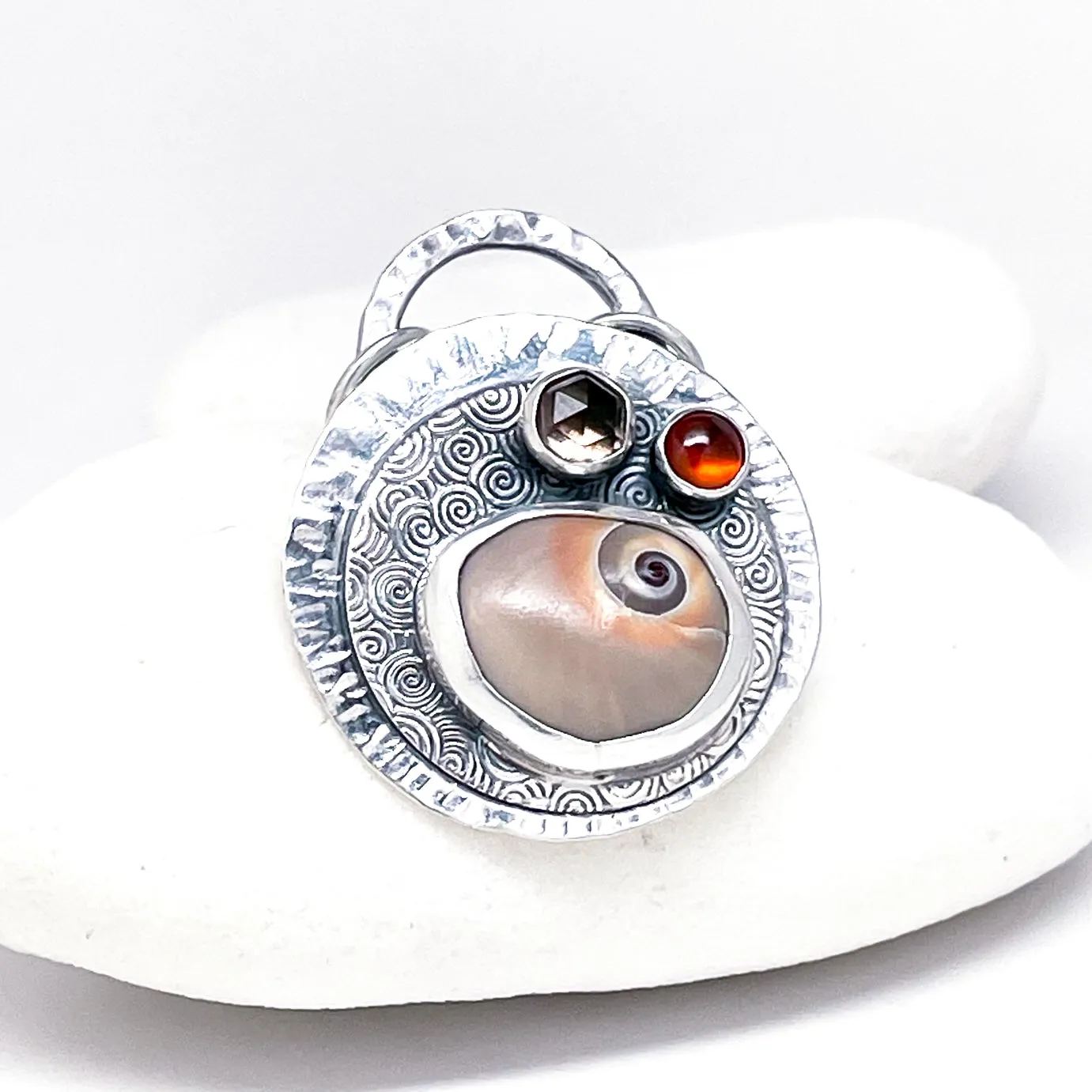 Sterling Silver Shark Eye Shell Necklace