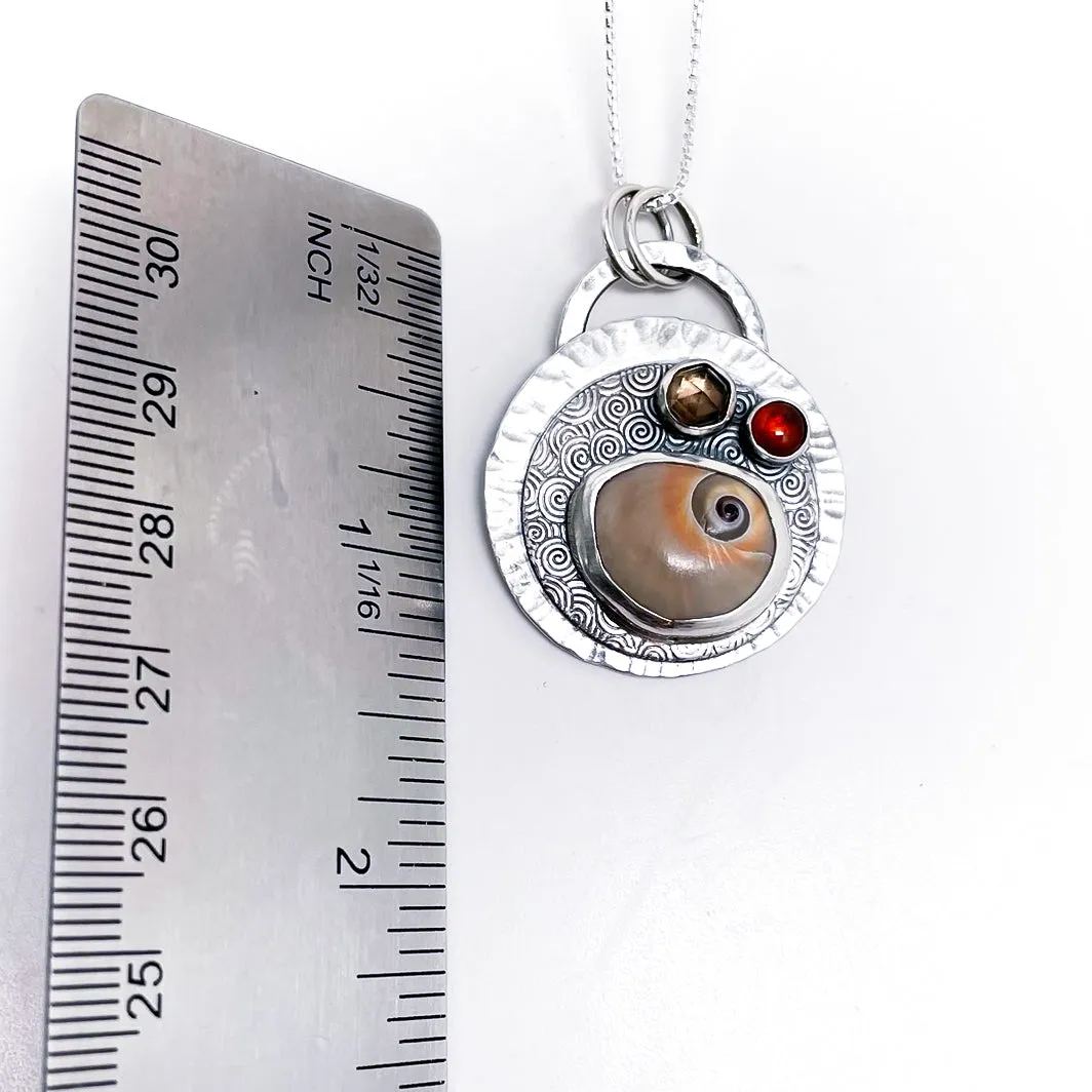 Sterling Silver Shark Eye Shell Necklace