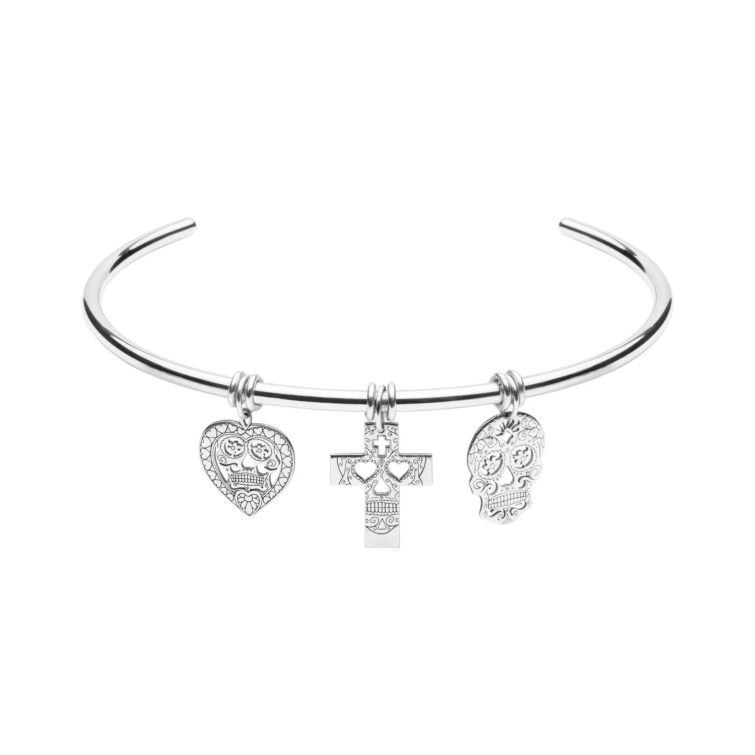 Sugar Skull Triple Charm Choker
