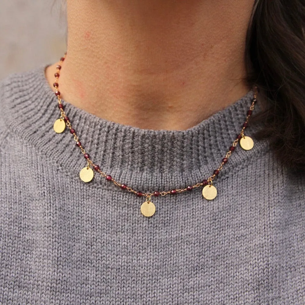 Suki Choker ~ Garnet