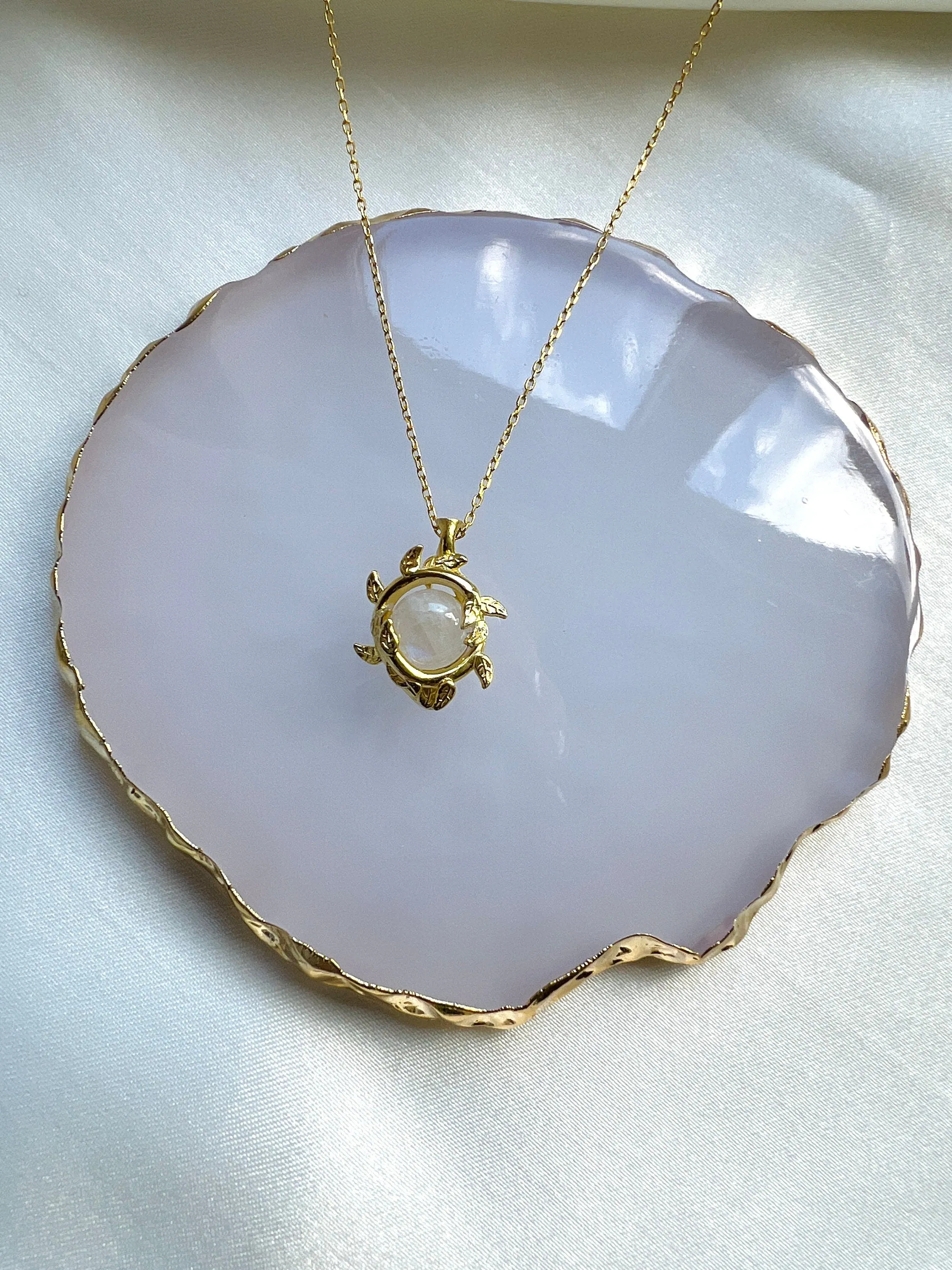 Sunstone Moonstone Necklace in Gold Sunstone Pendant Gold Genuine Moonstone Necklace Natural Sunstone Necklace Cyrstal Healing Necklace
