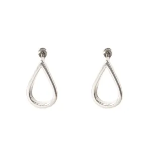 Teardrop Silver Stud Earrings
