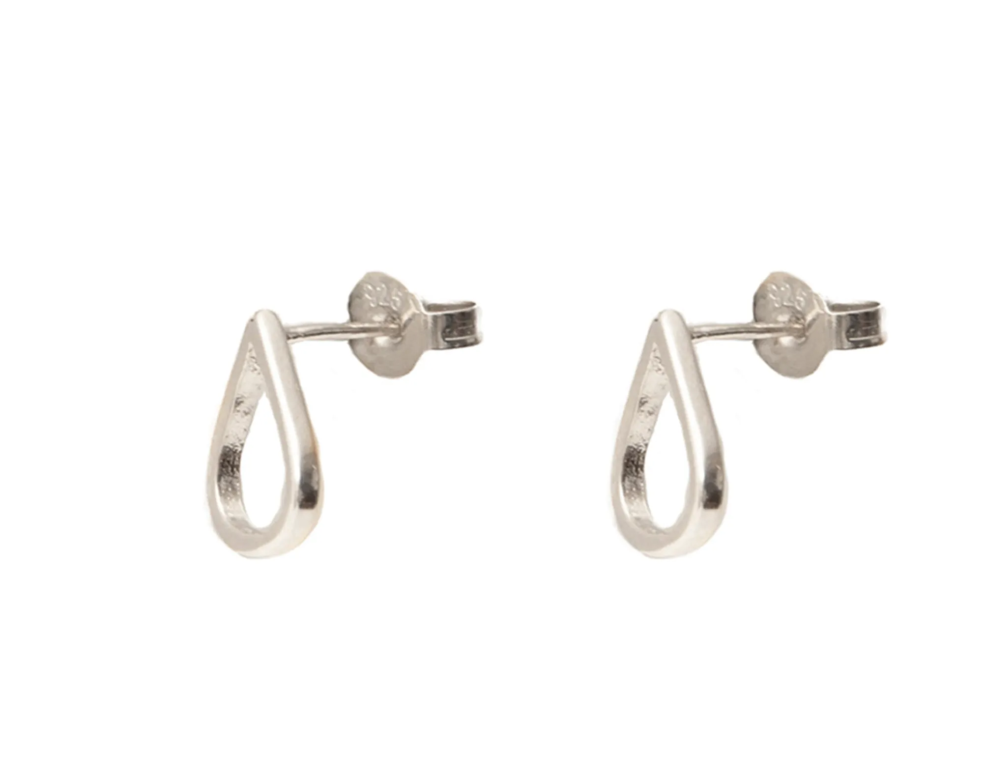 Teardrop Silver Stud Earrings