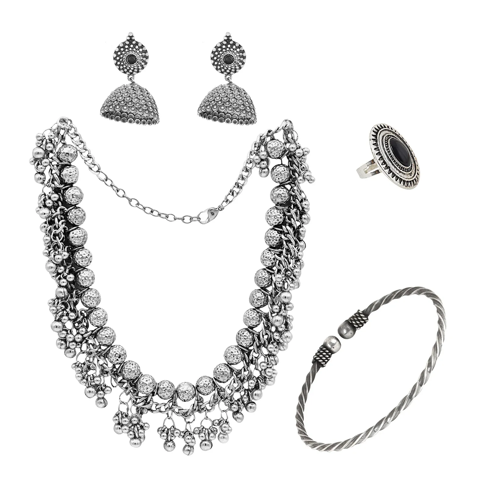 Teejh Bhadravati Oxidised Silver Jewellery Gift Set