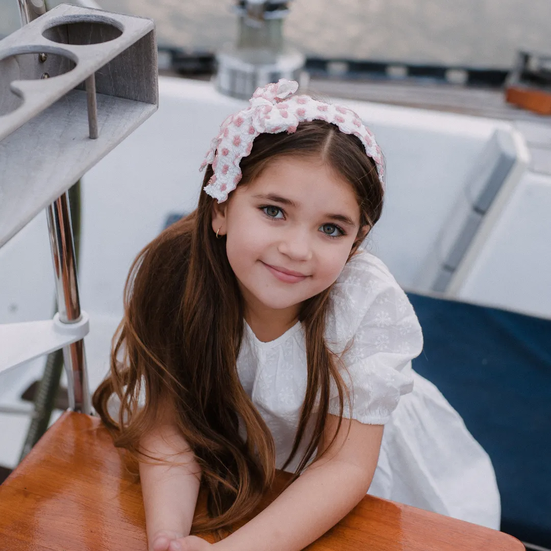 Textured Crepe Ribbons Headband w Side Bow
