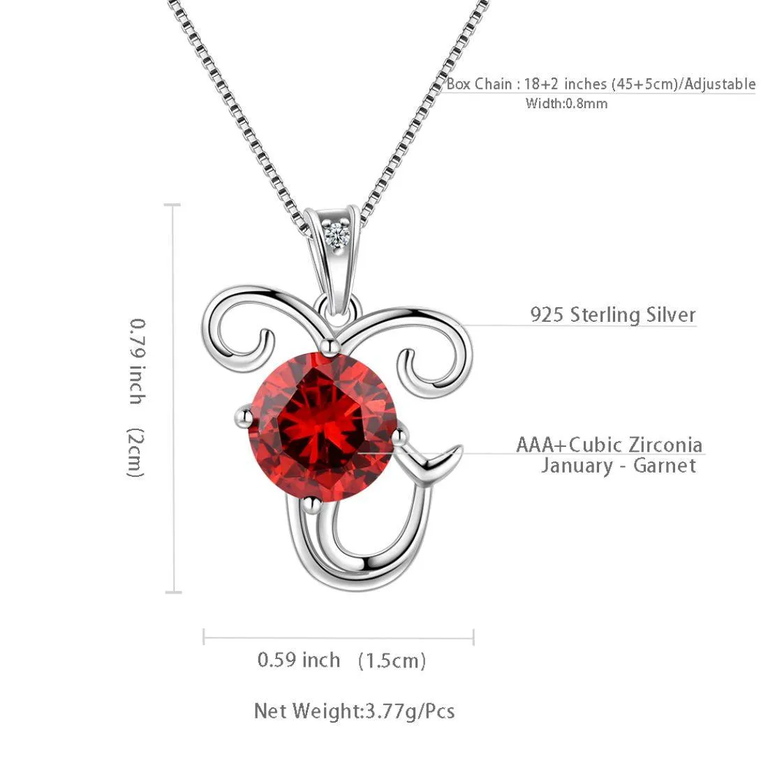 Tokyo Mart Capricorn Zodiac Necklace January Birthstone Pendant Women Girls Jewelry Birthday Gift Women Girls Jewelry Birthday Gift