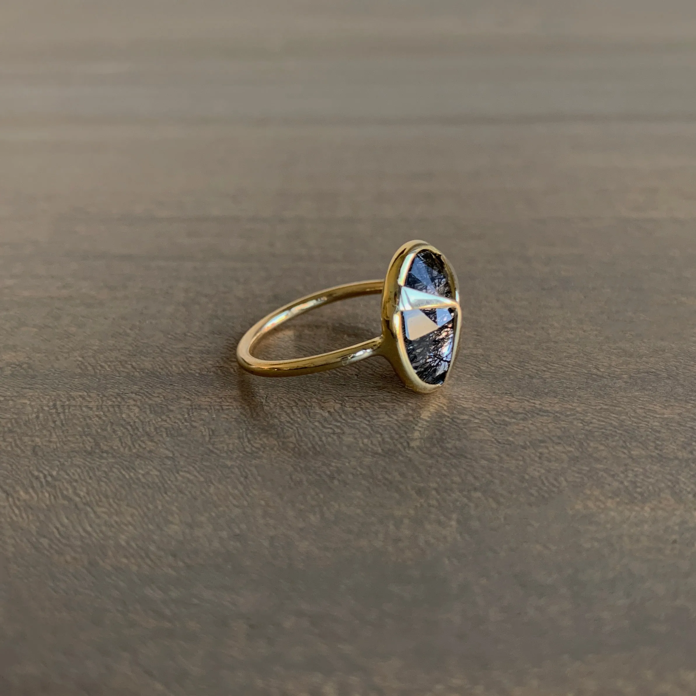 Tourmalated Quartz Lucky Scarab Ring