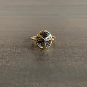 Tourmalated Quartz Lucky Scarab Ring