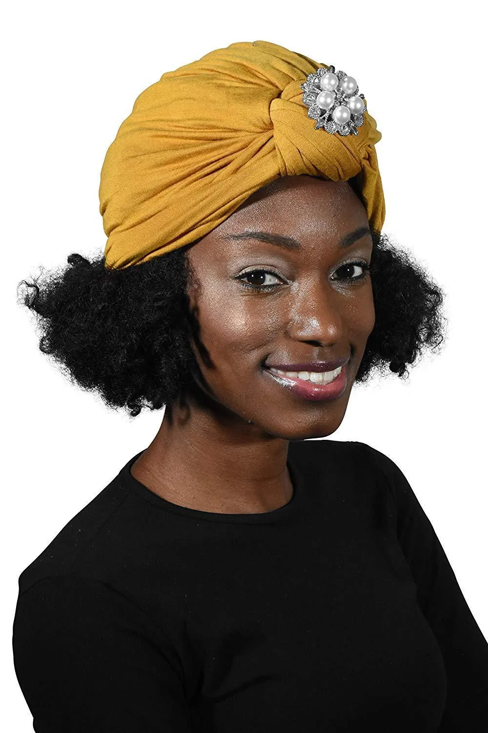 Turban with Silver Pearl Diamond