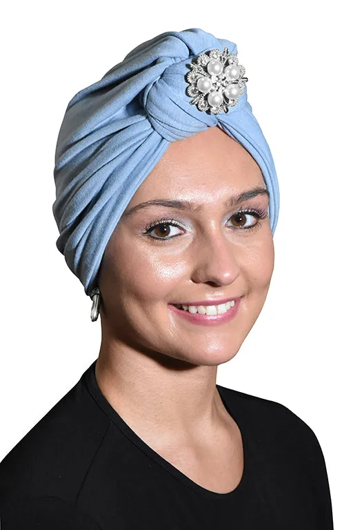 Turban with Silver Pearl Diamond