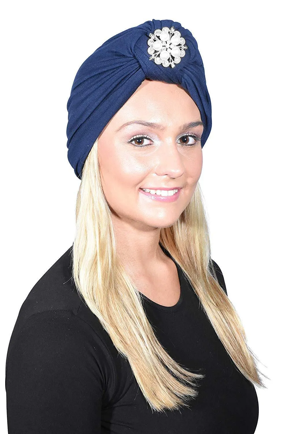 Turban with Silver Pearl Diamond