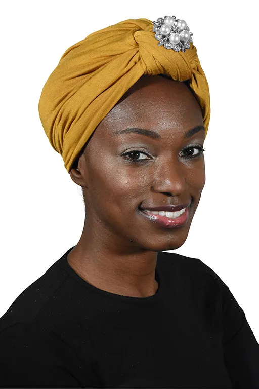 Turban with Silver Pearl Diamond