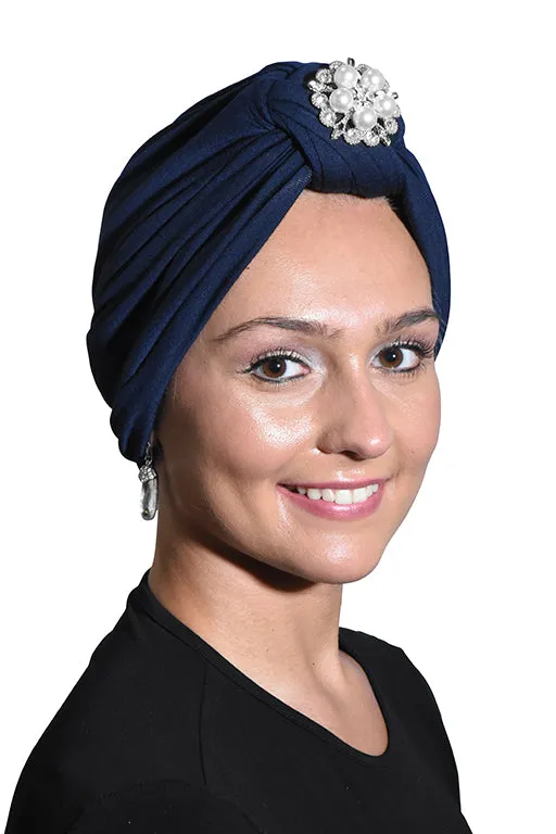 Turban with Silver Pearl Diamond