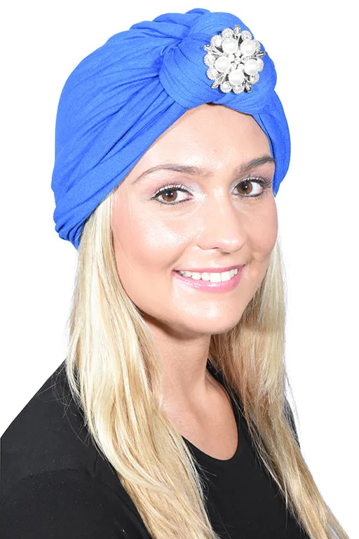 Turban with Silver Pearl Diamond