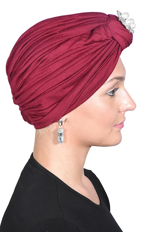 Turban with Silver Pearl Diamond