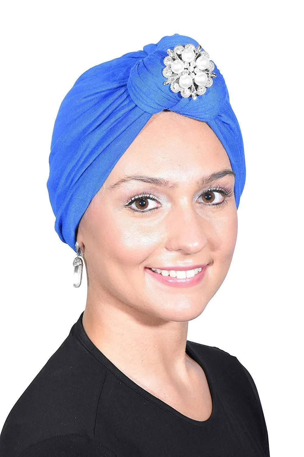 Turban with Silver Pearl Diamond