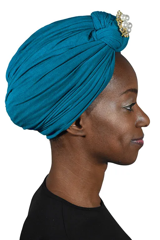 Turban with Silver Pearl Diamond