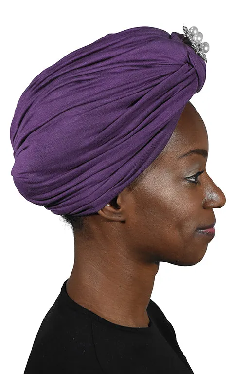 Turban with Silver Pearl Diamond