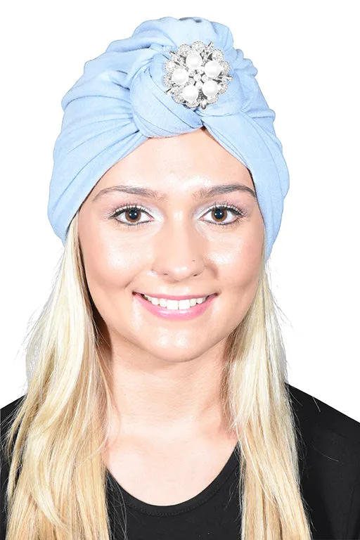 Turban with Silver Pearl Diamond