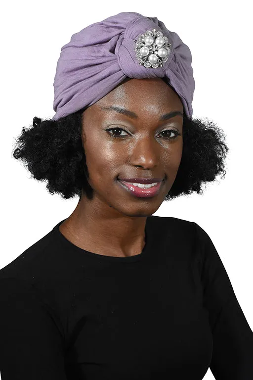 Turban with Silver Pearl Diamond