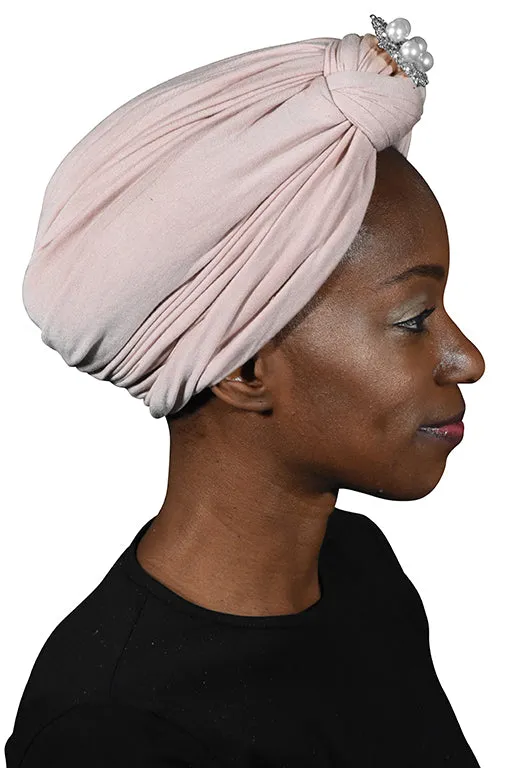 Turban with Silver Pearl Diamond