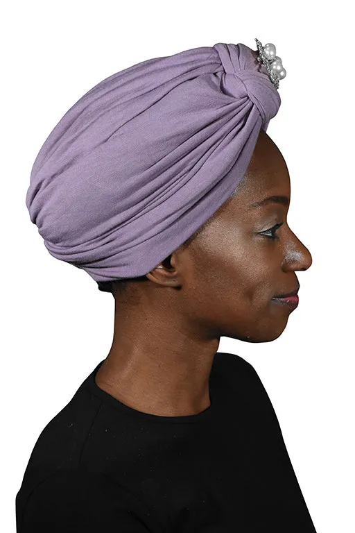 Turban with Silver Pearl Diamond