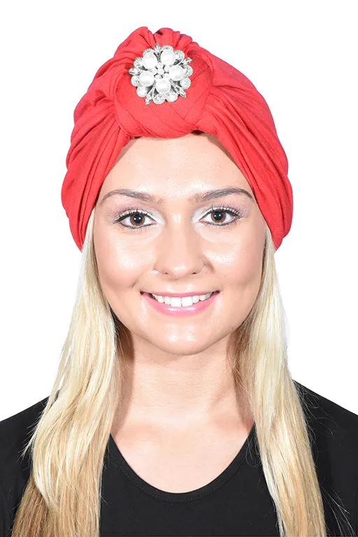 Turban with Silver Pearl Diamond