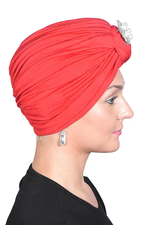 Turban with Silver Pearl Diamond