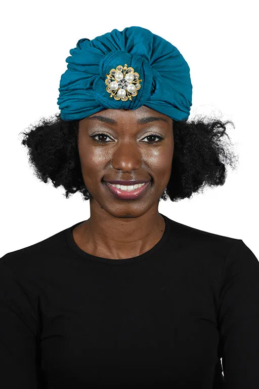 Turban with Silver Pearl Diamond