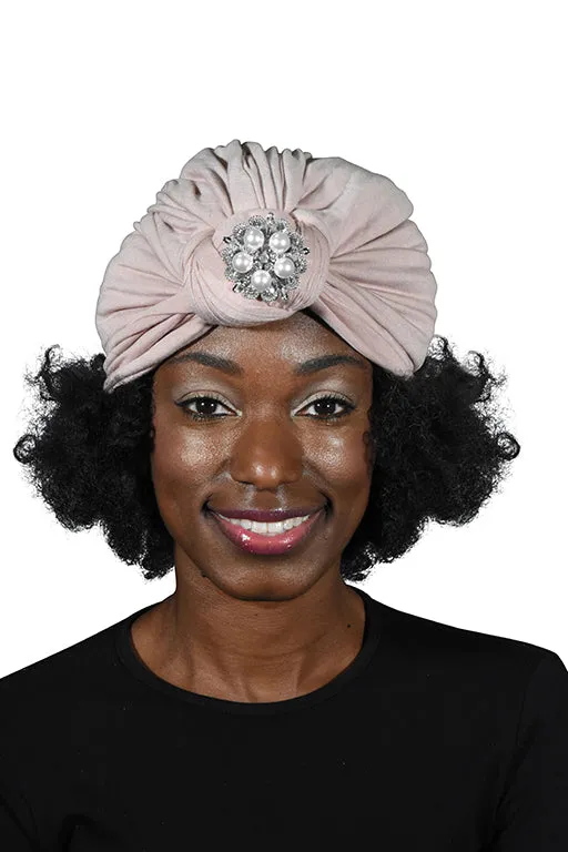 Turban with Silver Pearl Diamond