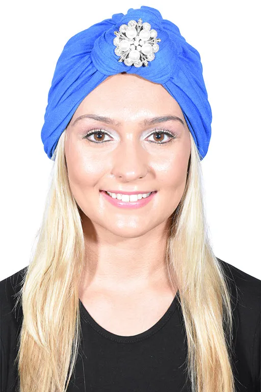 Turban with Silver Pearl Diamond