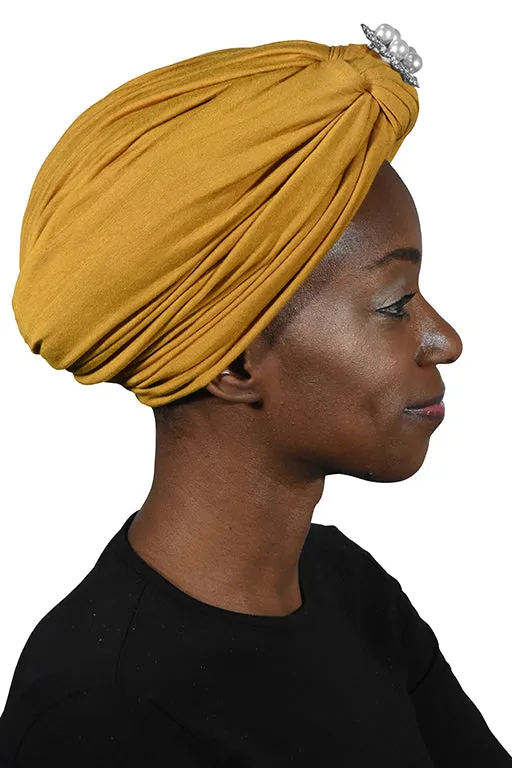 Turban with Silver Pearl Diamond