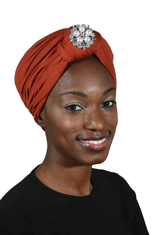 Turban with Silver Pearl Diamond