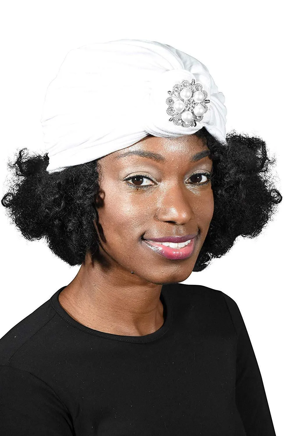 Turban with Silver Pearl Diamond
