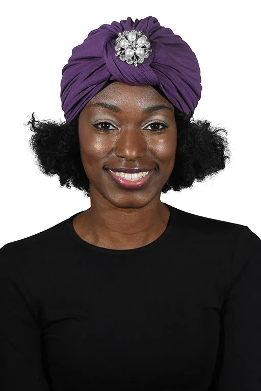 Turban with Silver Pearl Diamond