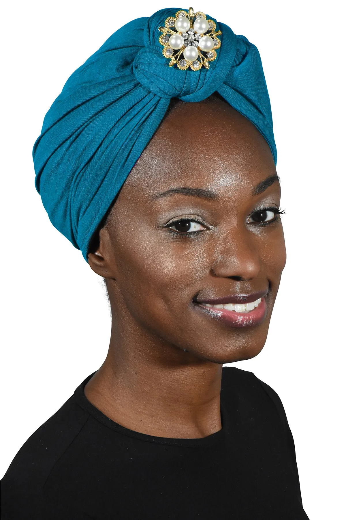 Turban with Silver Pearl Diamond