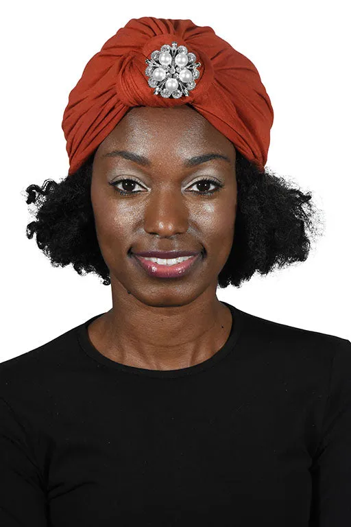 Turban with Silver Pearl Diamond